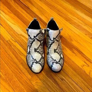Lucky Brand snakeskin print booties